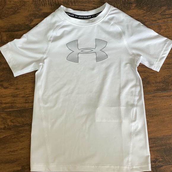 3/$36 - Boys Under Armour Fitted Tee - White - Picture 3 of 8
